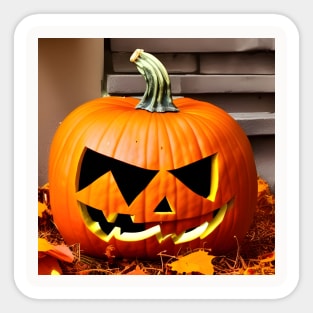 Halloween Party Digital Illustration Pumpkin Art Sticker